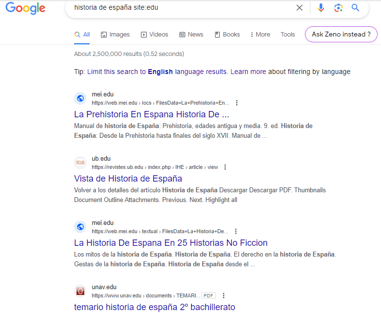 buscar blogs de expertos con extensión .edu
