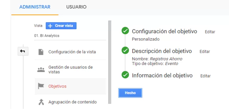 cómo establecer los objetivos de conversión en Google Analytics