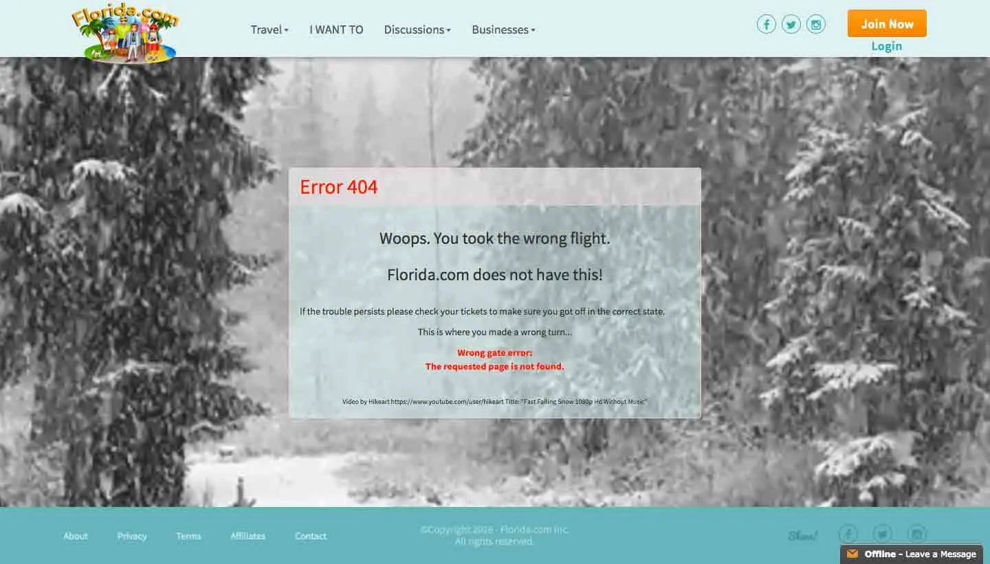 ejemplo de error 404 florida